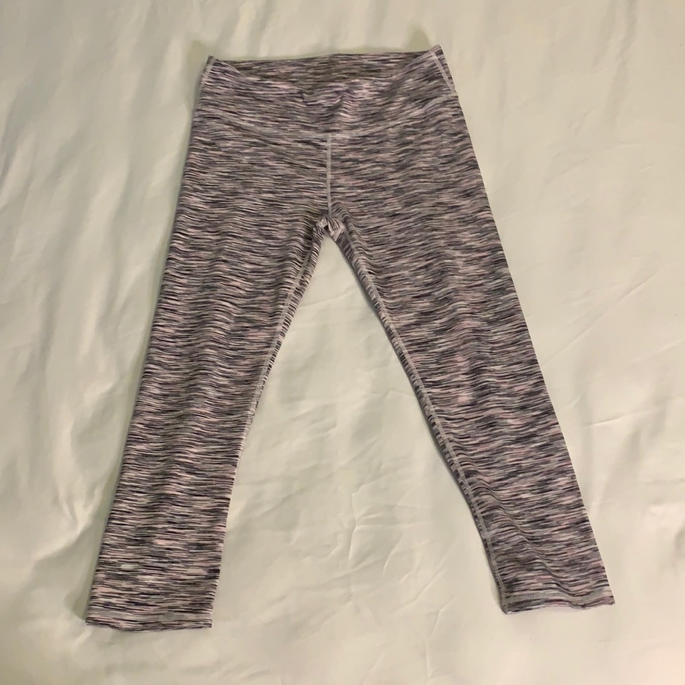 Fabletics Black, White and Pink Cropped Leggings